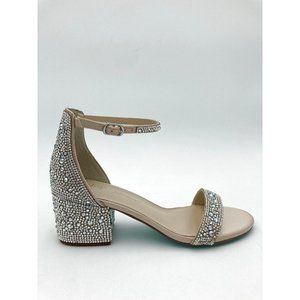 Betsey Johnson Glittering Silver and Beige Sandals